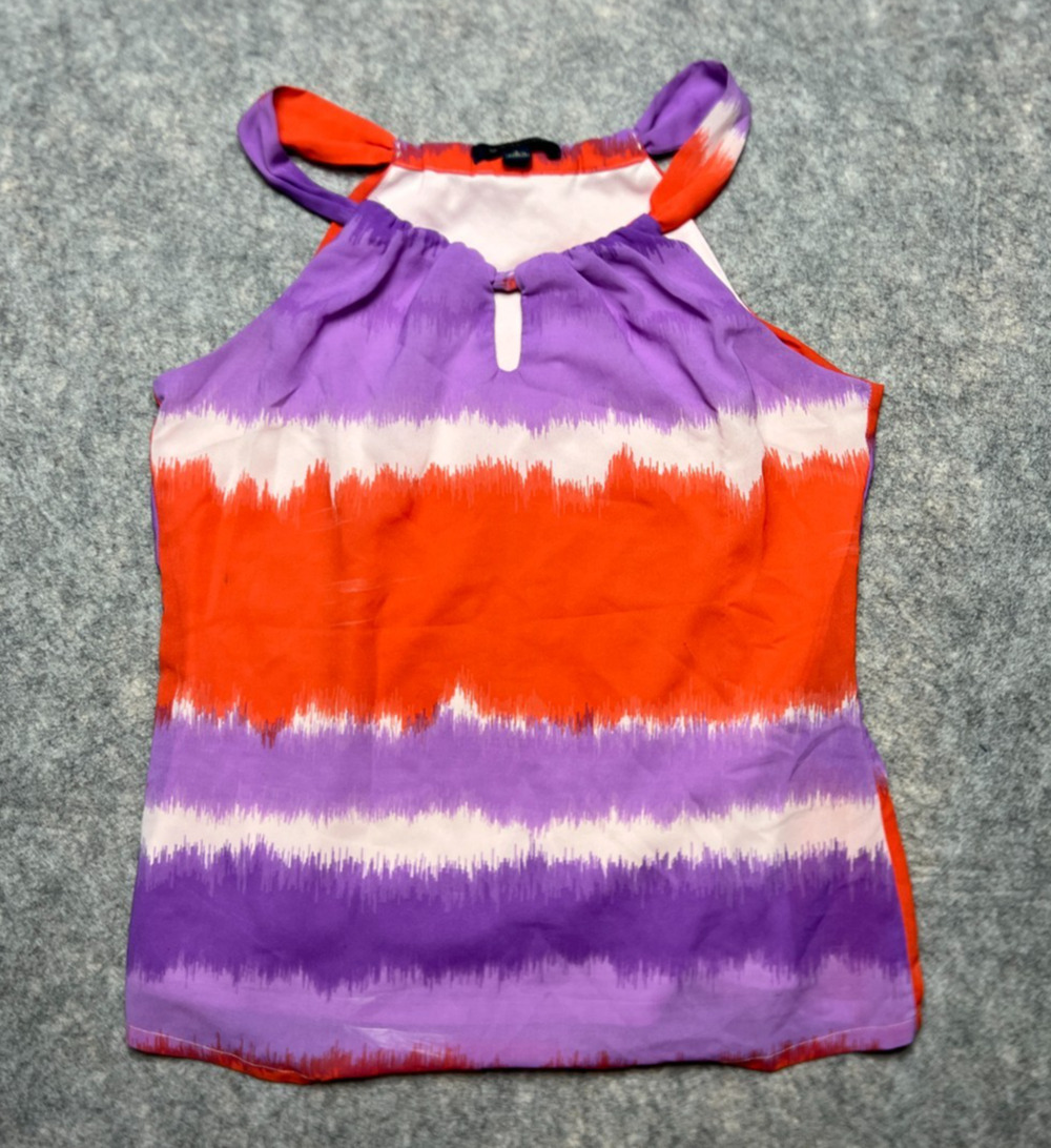 Banana Republic Sleeveless Blouse Purple Orange 100% Polyester Women's Small